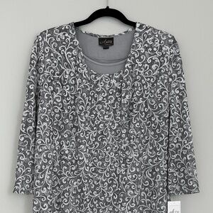 Elegant Alex Evenings Plus Size 3X Silver Gray 2-Piece Set